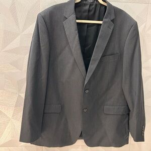 Jones New York Mens Charcoal Gray Pinstripe 100% Wool Blazer Jacket 50 Long